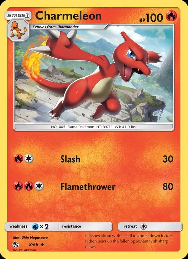 Charmeleon - 8/68 (#51 Charizard Stamped)