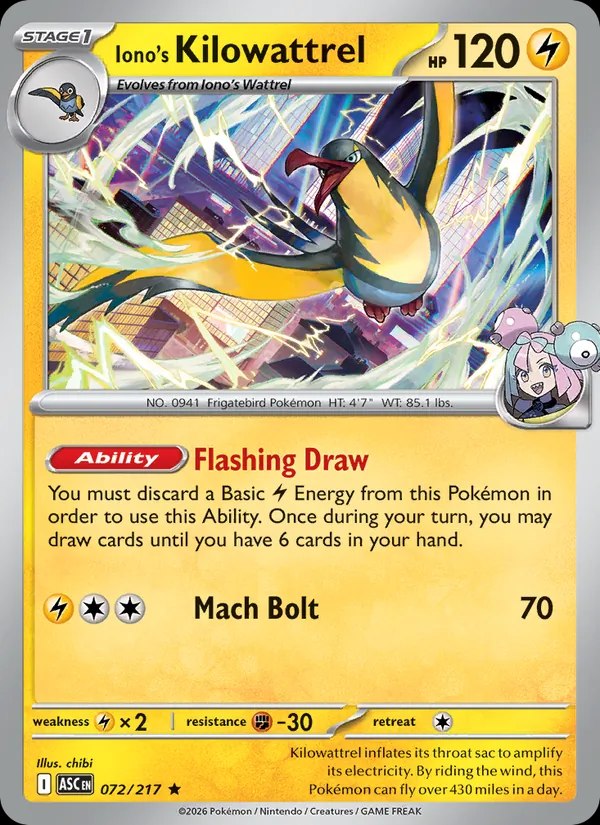 Iono's Kilowattrel (Mirror Holo)