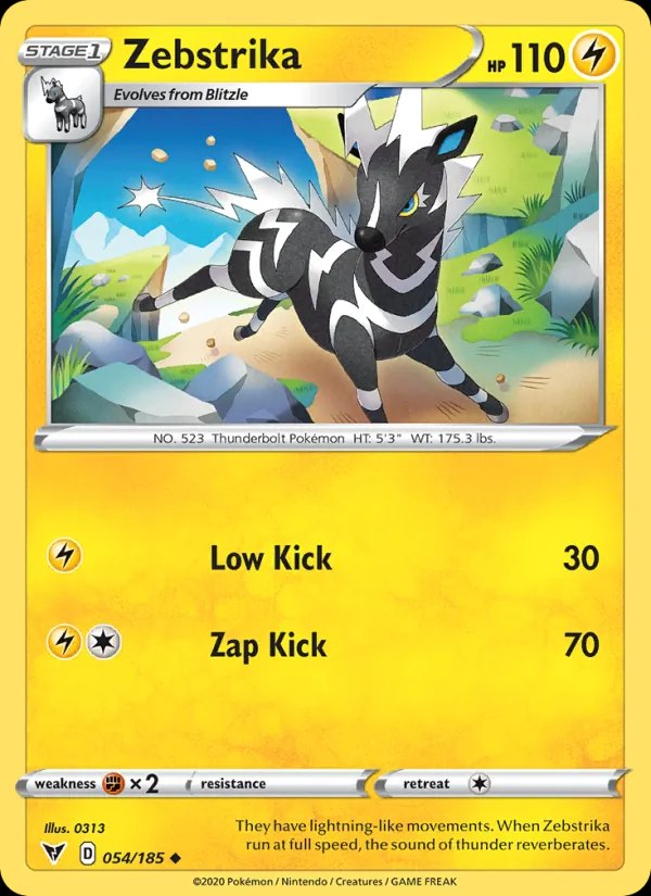 Zebstrika - 054/185 (#34 Pikachu Stamped)