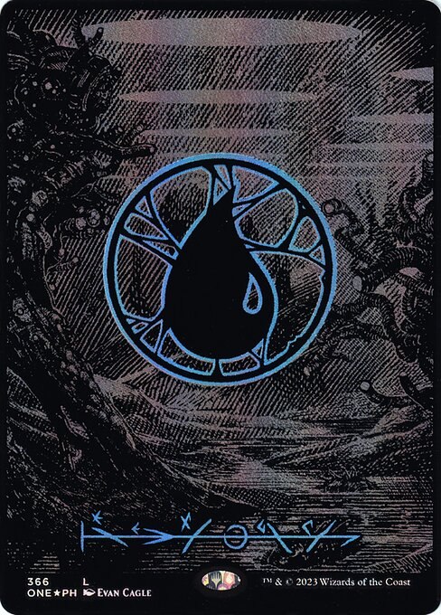 Island (Phyrexian) - Full Art (Oil Slick Raised Foil)