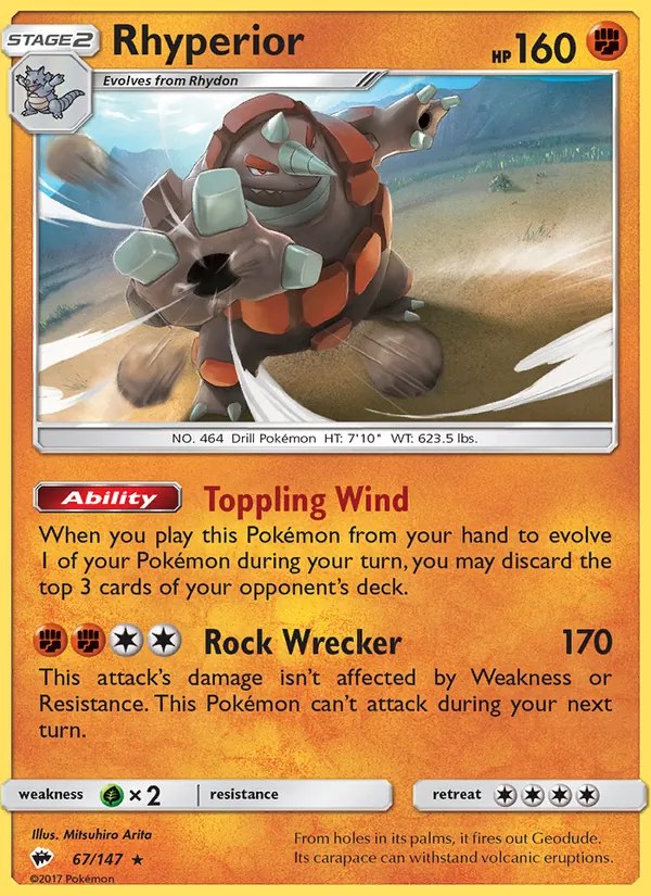 Rhyperior - 67/147 (SM Burning Shadows)