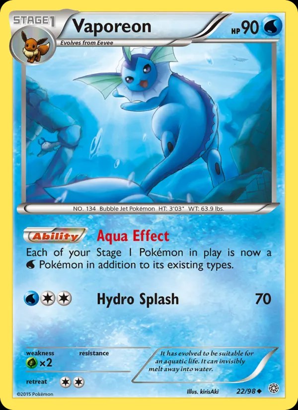Vaporeon - 22/98 (Cosmos Holo)