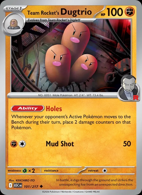 Team Rocket's Dugtrio - 206/193