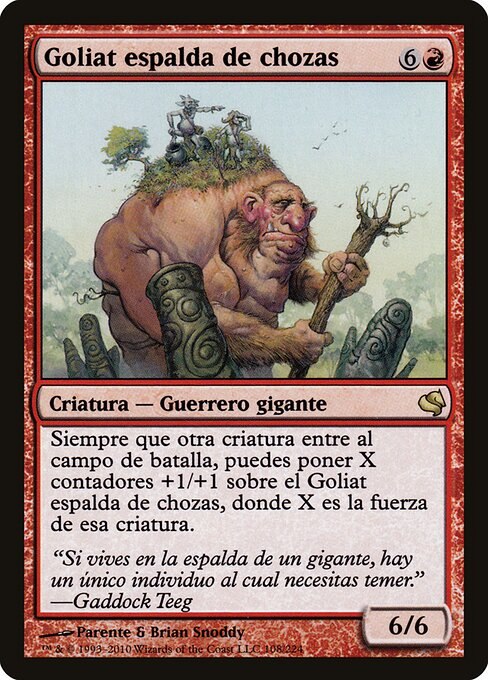 Goliat espalda de chozas