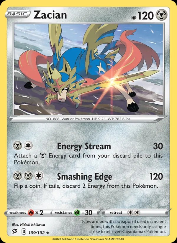 Zacian - 139/192 (Cracked Ice Holo)
