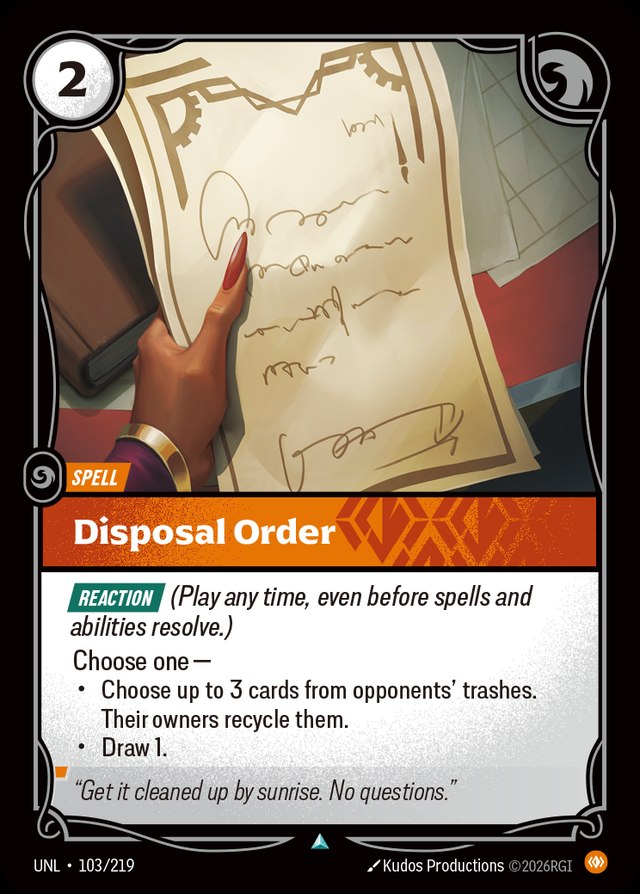 Disposal Order