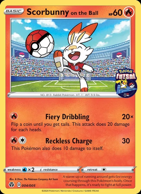 Scorbunny on the Ball - 004/005 (Pokemon Futsal)