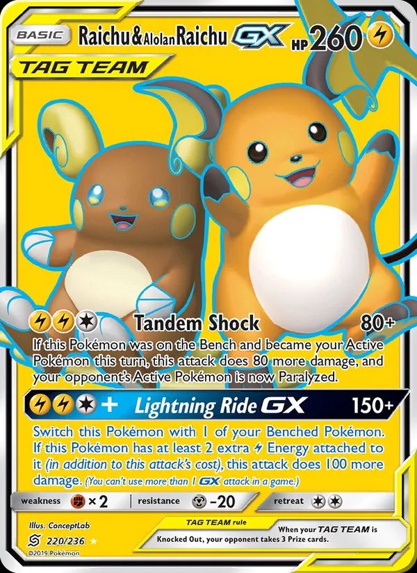 Raichu & Alolan Raichu GX - 057/054