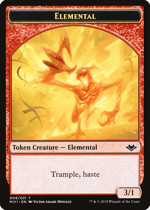 Elemental Token (Red 3/1 Trample, haste)