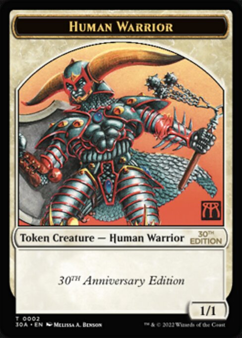 Human Warrior Token (Red and White 3/1)