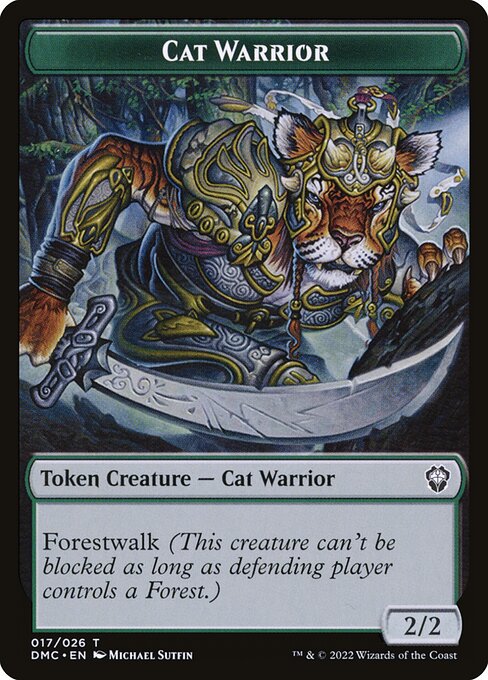 Cat Warrior Token (Green 2/2)