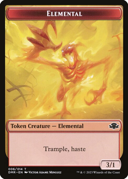 Elemental Token (Red 3/1 Trample, haste)
