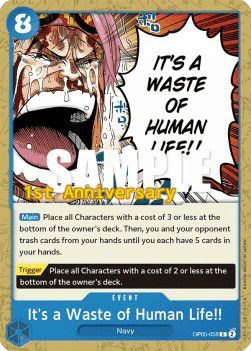 It's a Waste of Human Life!! (OP05-058) 카드 이미지