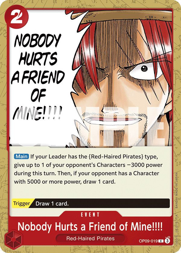 Nobody Hurts a Friend of Mine!!!! (OP09-019) 카드 이미지
