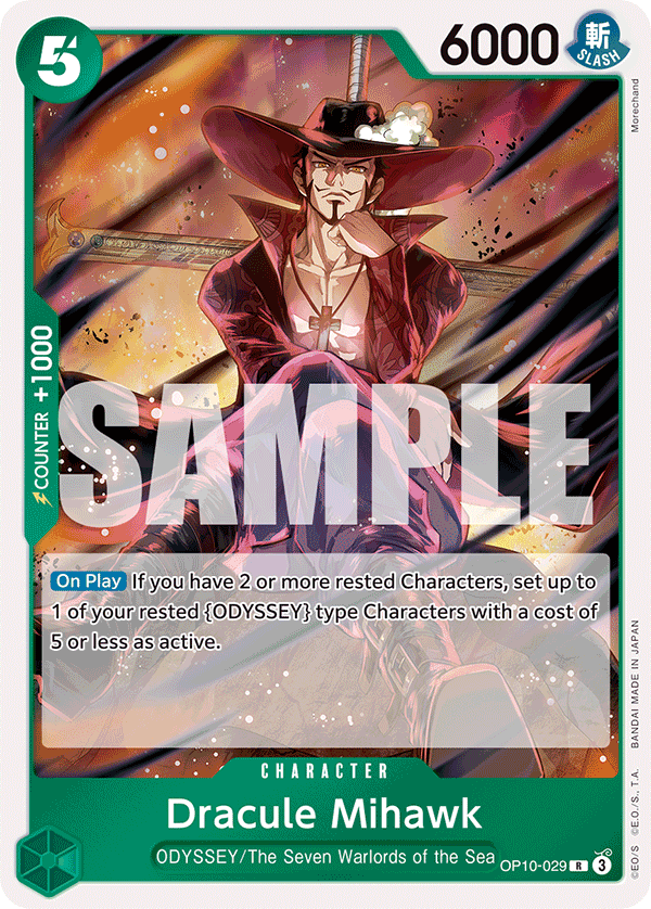 Dracule Mihawk (OP10-029) 카드 이미지