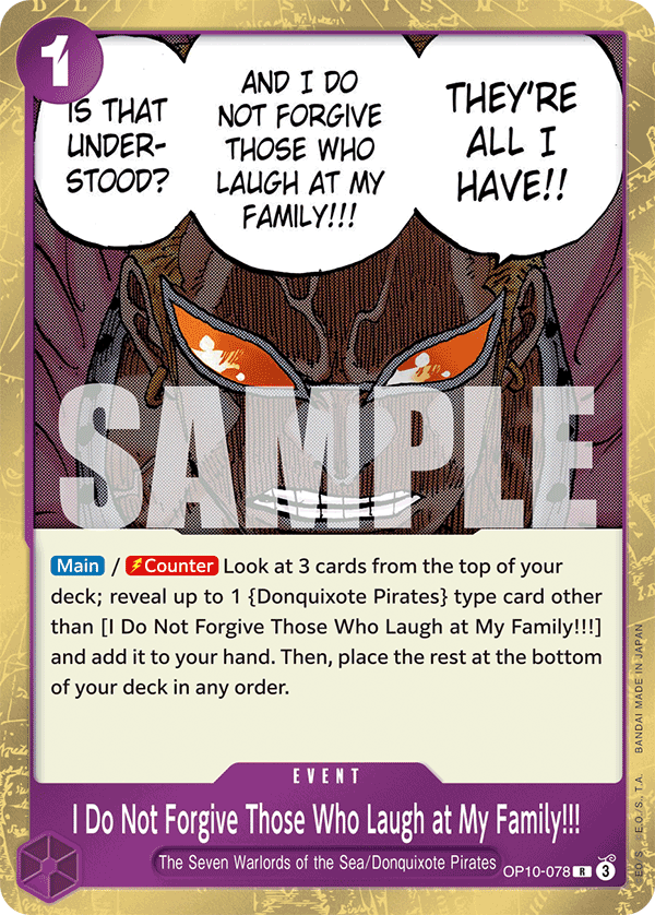 I Do Not Forgive Those Who Laugh at My Family!!! (OP10-078)