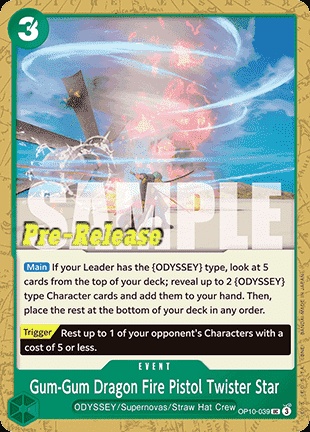 Gum-Gum Dragon Fire Pistol Twister Star (OP10-039) 카드 이미지