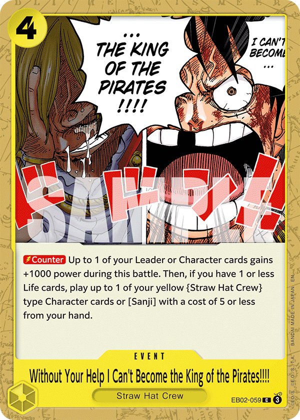 Without Your Help I Can't Become the King of the Pirates!!!! (EB02-059) 카드 이미지