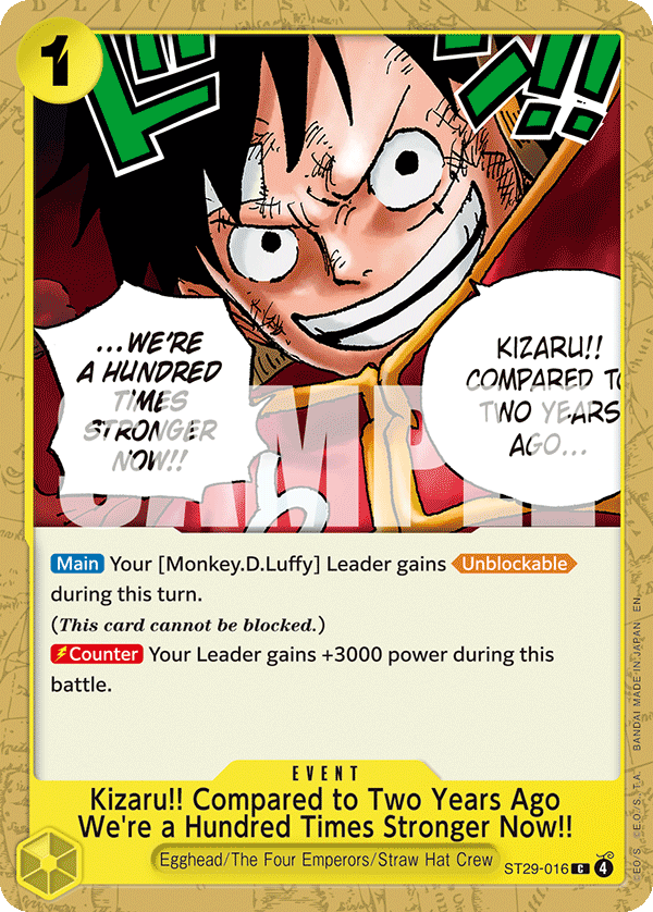 Kizaru!! Compared to Two Years Ago We're a Hundred Times Stronger Now!! (ST29-016) 카드 이미지