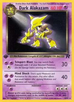 Dark Alakazam [Teleport Blast | Mind Shock] 카드 이미지