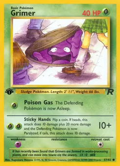Grimer [Poison Gas | Sticky Hands] 카드 이미지
