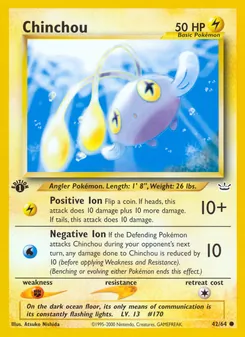 Chinchou [Positive Ion | Negative Ion] 카드 이미지