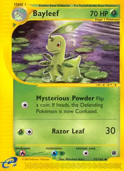 Bayleef [Mysterious Powder | Razor Leaf] 카드 이미지