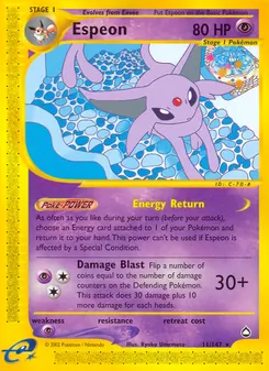 Espeon [Energy Return | Damage Blast] 카드 이미지
