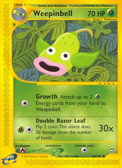 Weepinbell [Growth | Double Razor Leaf] 카드 이미지