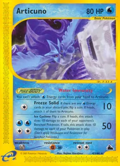 Articuno [Water Immunity | Freeze Solid | Ice Cyclone] 카드 이미지