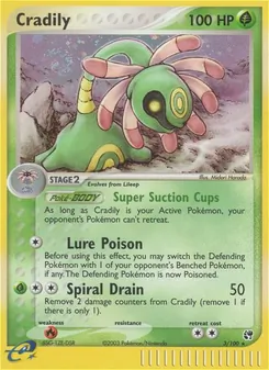 Cradily [Super Suction Cups | Lure Poison | Spiral Drain] 카드 이미지