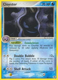 Cloyster [Exoskeleton | Double Bubble | Shell Attack] 카드 이미지