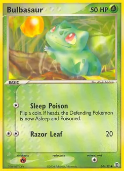 Bulbasaur [Sleep Poison | Razor Leaf] 카드 이미지