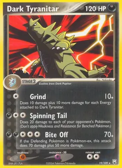 Dark Tyranitar [Grind | Spinning Tail | Bite Off] 카드 이미지