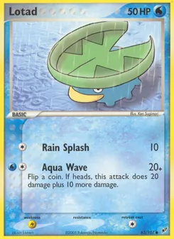 Lotad [Rain Splash | Aqua Wave] 카드 이미지