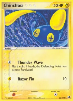 Chinchou [Thunder Wave | Razor Fin] 카드 이미지
