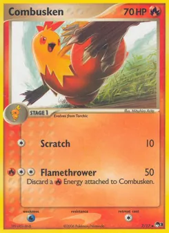 Combusken [Scratch | Flamethrower] 카드 이미지