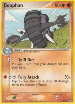 Donphan [Sniff Out | Fury Attack] 카드 이미지