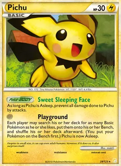 Pichu [Sweet Sleeping Face | Playground] 카드 이미지