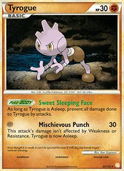 Tyrogue [Sweet Sleeping Face | Mischievous Punch] 카드 이미지