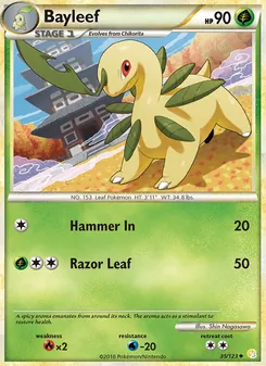 Bayleef [Hammer In | Razor Leaf] 카드 이미지