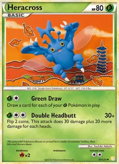 Heracross [Green Draw | Double Headbutt] 카드 이미지