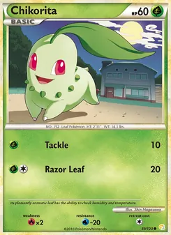 Chikorita [Tackle | Razor Leaf] 카드 이미지