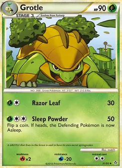 Grotle [Razor Leaf | Sleep Powder] 카드 이미지