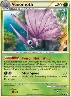 Venomoth [Poison Moth Wind | Stun Spore] 카드 이미지