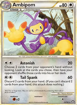 Ambipom [Astonish | Tail Spank] 카드 이미지