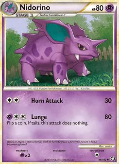 Nidorino [Horn Attack | Lunge] 카드 이미지