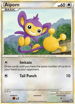 Aipom [Imitate | Tail Punch] 카드 이미지