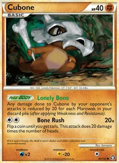 Cubone [Lonely Bone | Bone Rush] 카드 이미지
