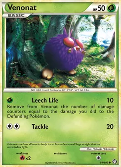 Venonat [Leech Life | Tackle] 카드 이미지